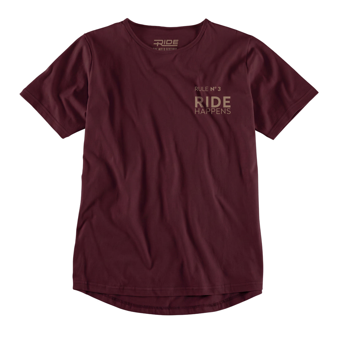 RIDE T-Shirt "Dusty Boots. Full Heart." — Oxblood