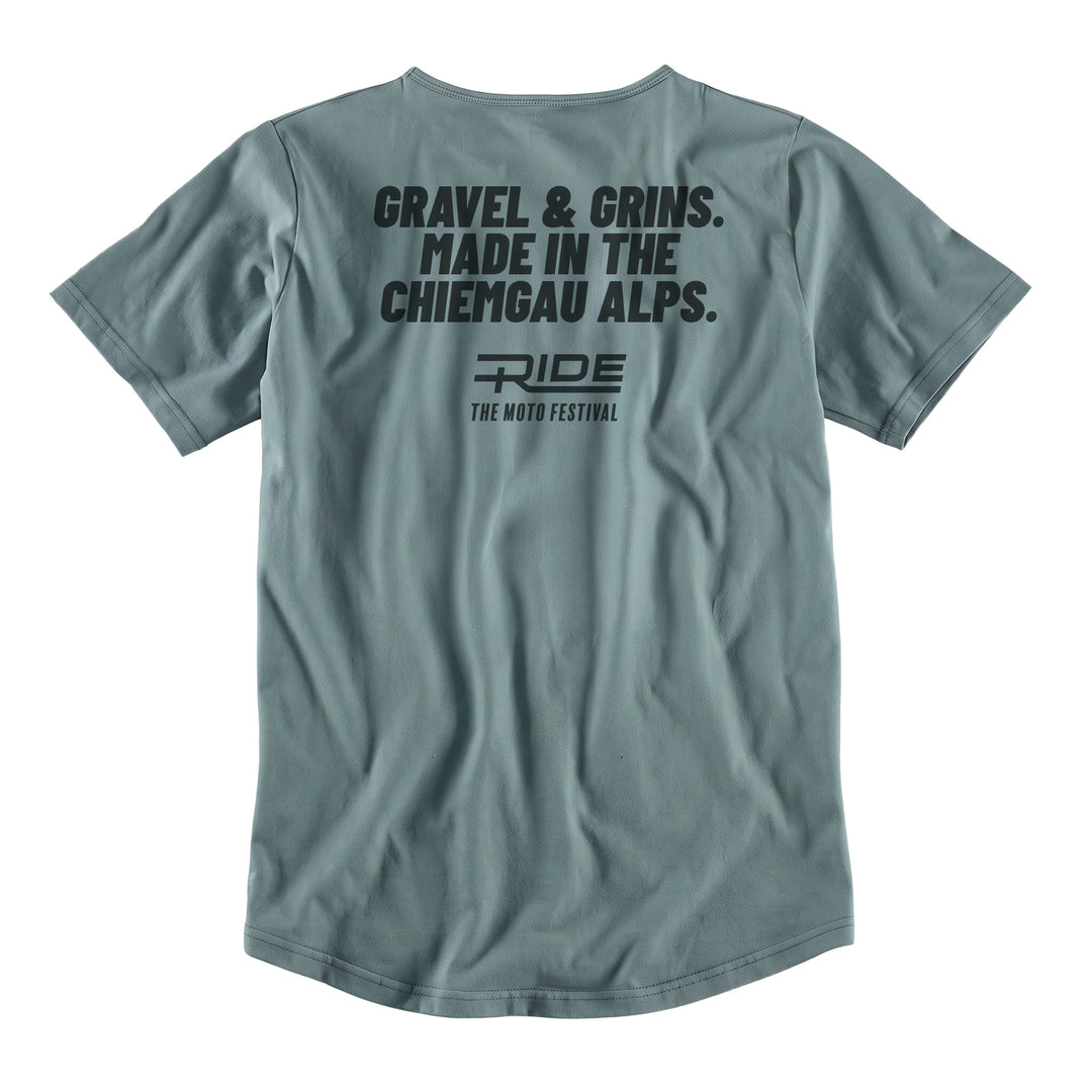 RIDE T-Shirt "Gravel & Grins." — Sage